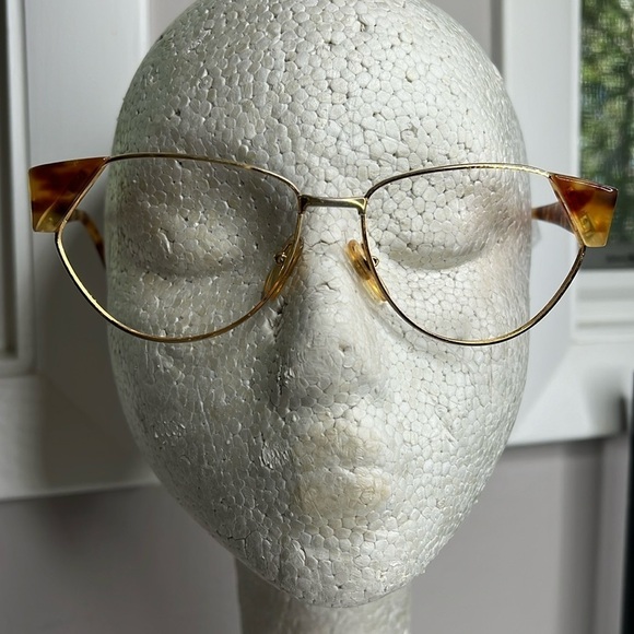 Missoni 90’s Vintage Tortoise Shell Gold Eyeglasses M165 358 Made in Italy - Picture 2 of 11